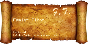 Famler Tibor névjegykártya